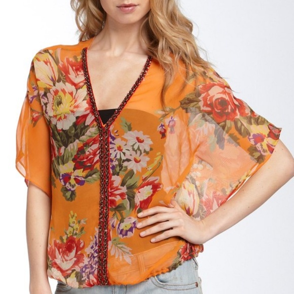 Free People Tops - Sheer Genius Floral Blouse